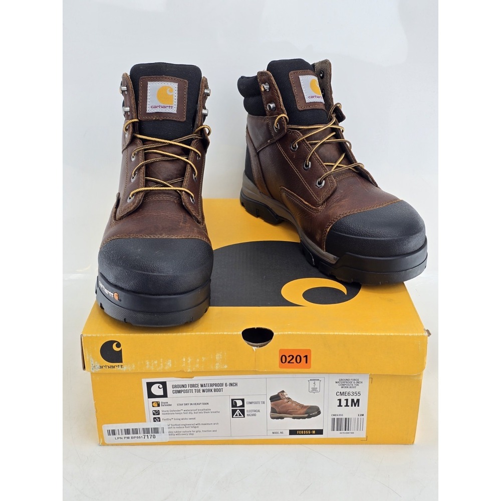 Carhartt Ground Force Waterproof 6" Composite Toe Work Boot # CME6355, Size 11 M